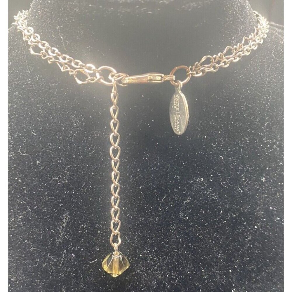 Signed White House Black Market Necklace SilverTone Smoky Clear Disc Crystal 15" - Picture 4 of 7